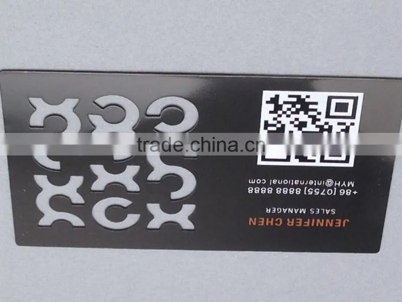 Mirror finish Leopard printed cut member card metal business card
