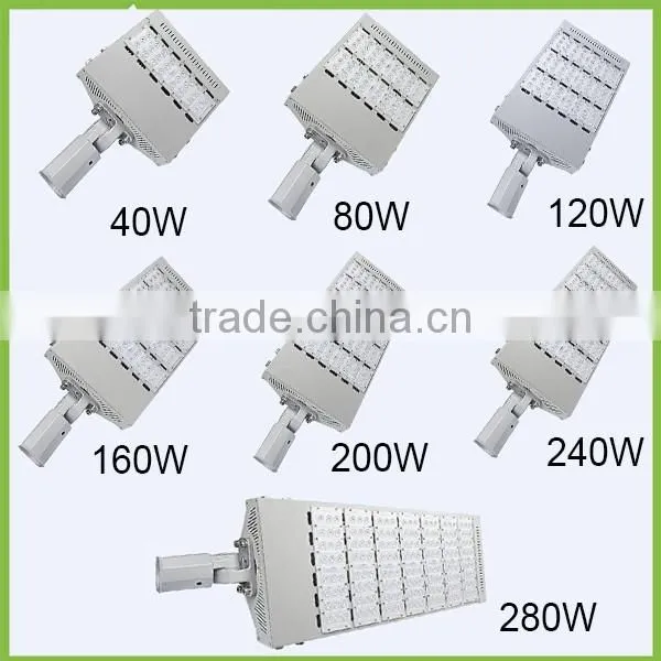 Modular design SMD3030 Imitation lumens LED road light body with adjustable arm