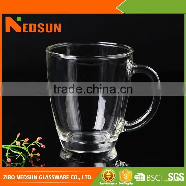 High qualtity transparent glass coffee mugs
