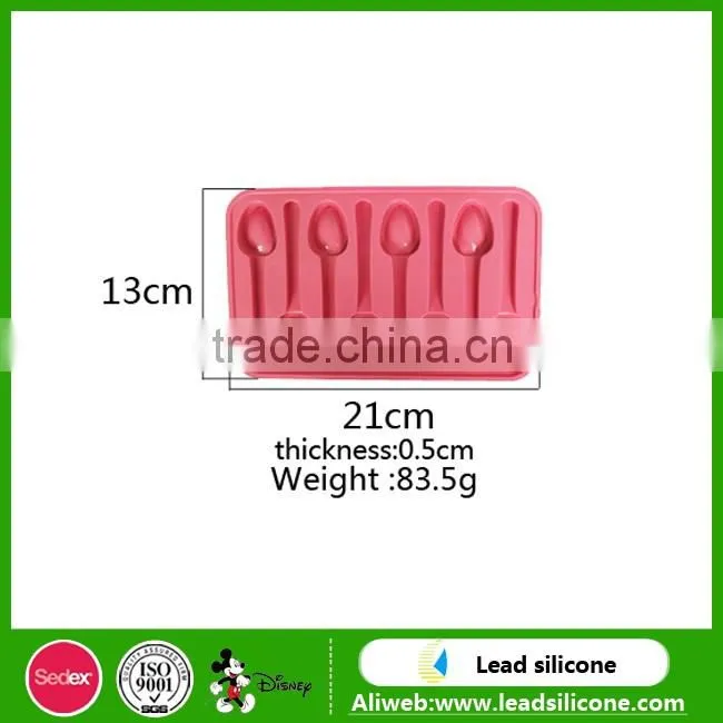 Wholesale Custom Spoon Shape Silicone Ice Cube Tray,Food Grade Silicone Ice Molds