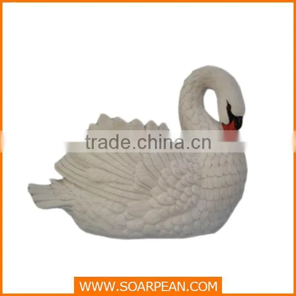 custom fiberglass sculpture, garden swan statue