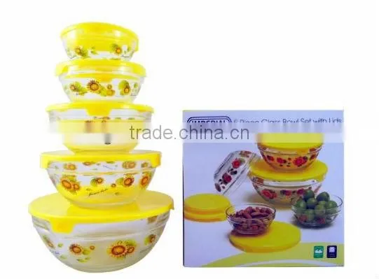 Glass bowl With color Lids