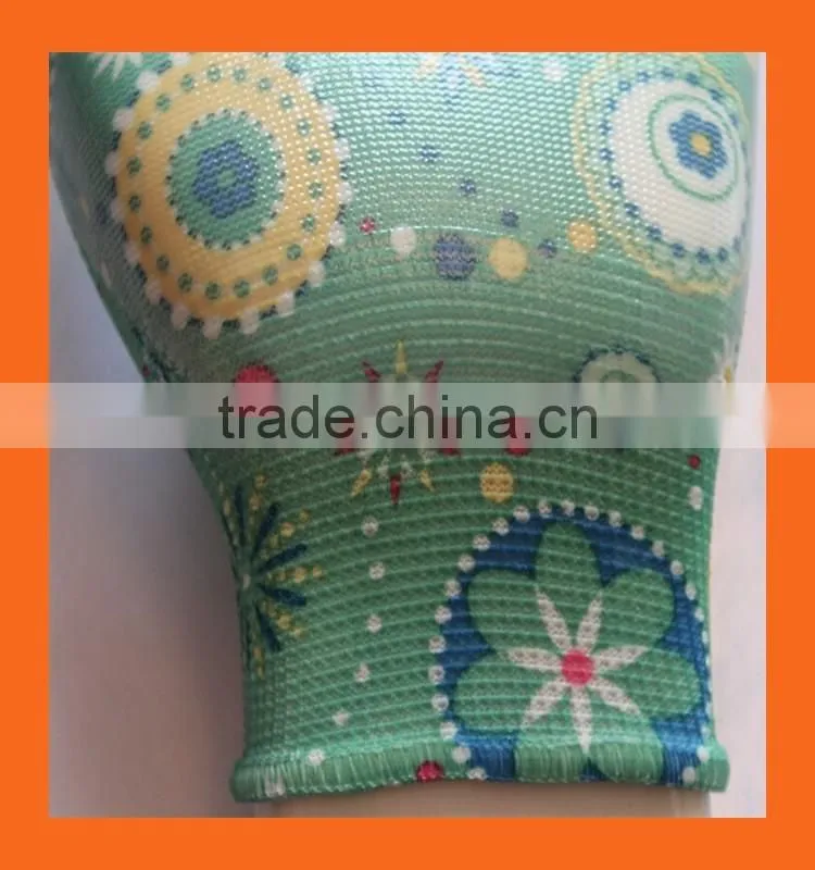 Printed Liner Ladies Garden Gloves Thin Lightweight Nitrile Gloves Flower Nitrile Work Gloves