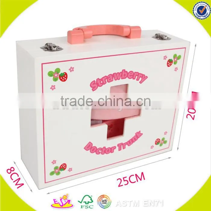 wholesale Good sale wooden medical box toy for kids,Pretend play child doctor toy,High quality wooden medical toy W10D012