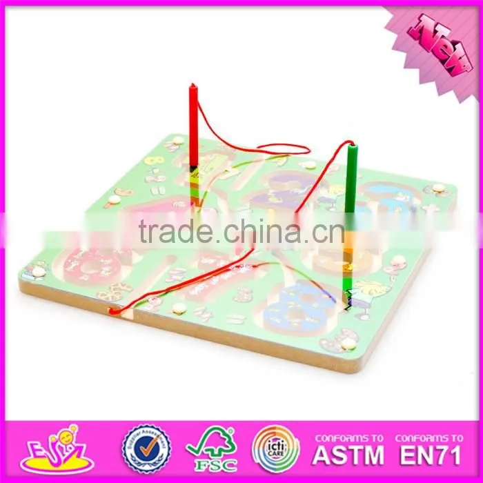 2017 New products develop intelligence children toy wooden magnetic maze W11H018