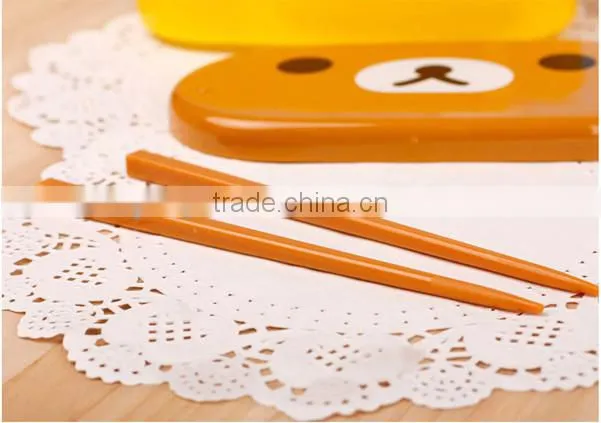 High Heat Resistance Double Layers Chopsticks Plastic Bento Lunch Box