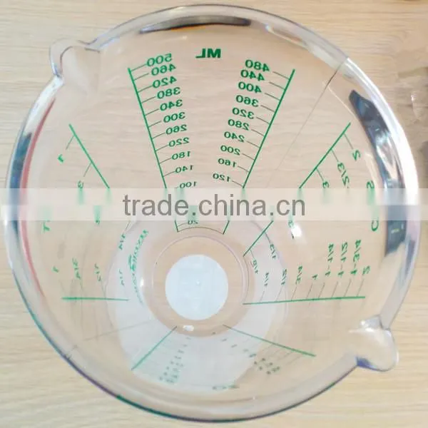 1L transparent PE Measuring cup for hydroponic