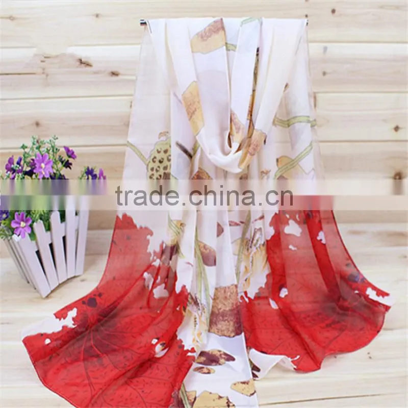 custom digital print with Dandelion Pattern Scarf silk scarf Chiffon scarf