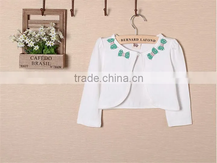 neck with green bow tie spring / summer children girls coat fashion 100% cotton newest kids coats girls coats