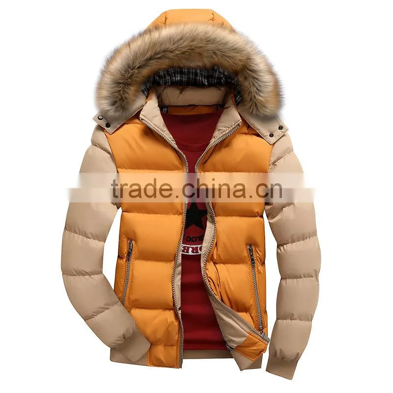Men's Casual Fur Hooded Outwear Jacket