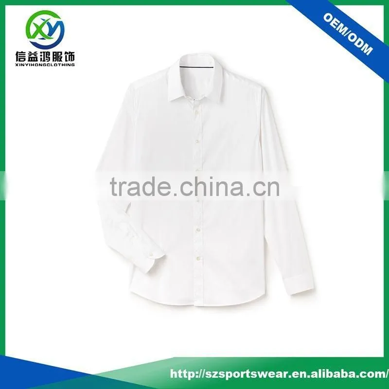Latest design OEM custom service best quality white color anti wrinkling men's dress shirt