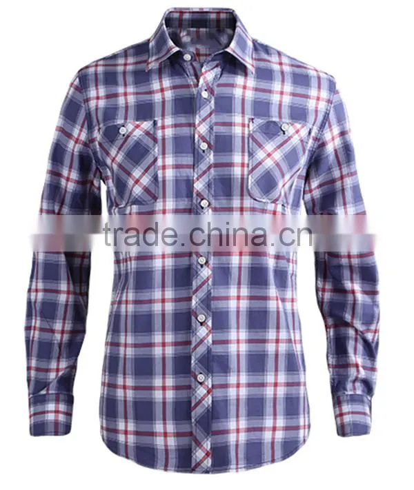 2017 new fashion causal shirt for men 100% cotton flannel shirt