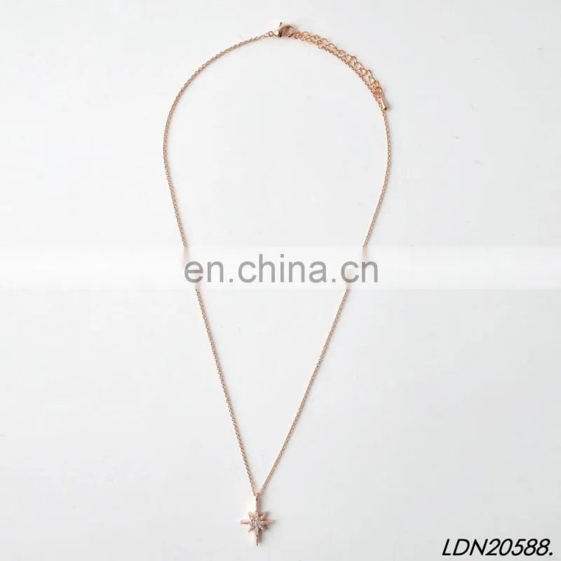 real rose gold necklace with AAA zircon