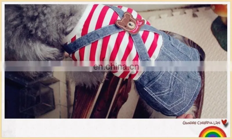 Pet Dog Cats Striped Pant Jumpsuit Clothes