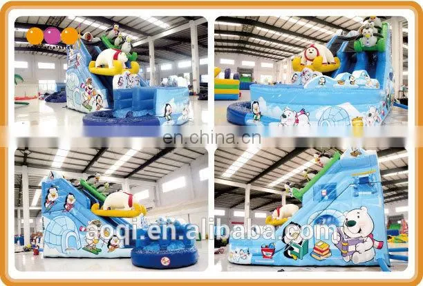 Attractive Polar bear water inflatable slide kids amusement park accessories