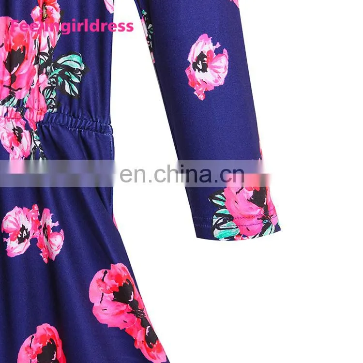 Wholesale Elegant Soft Printing Office Plus Size Long Sleeve Women Long Dress