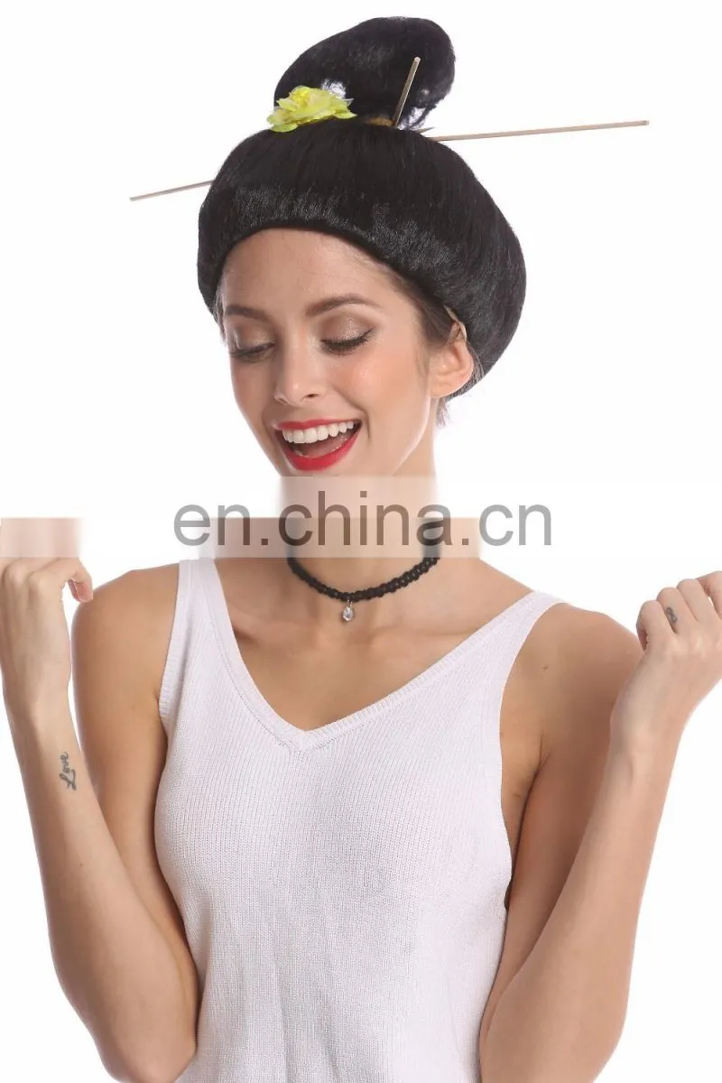 Party Japanese Geisha girl hair bun wigs P-W209
