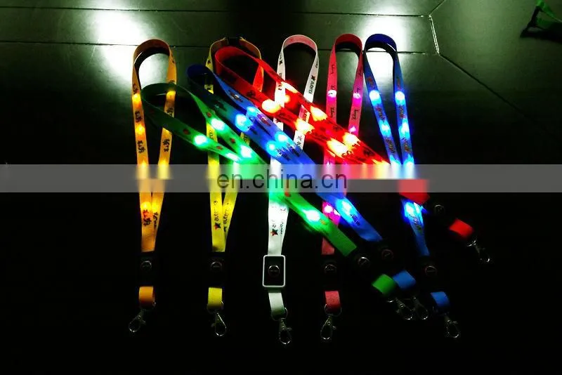 Custom Lanyard with card holder for exhibition led flashing lanyards ultra-high-bright led light lanyard
