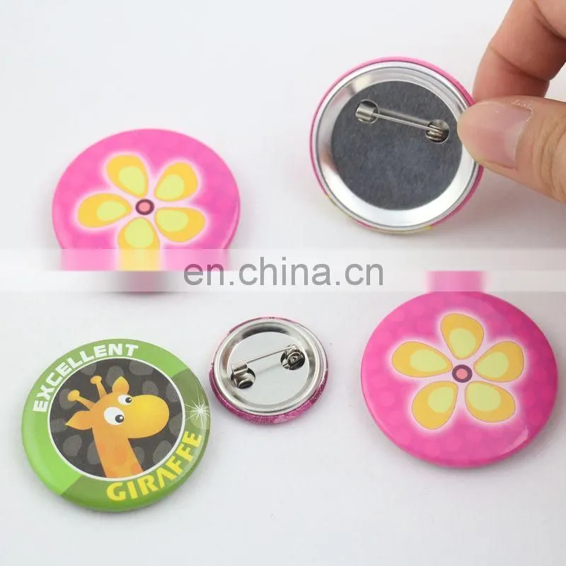Custom design tin badge with safety pin