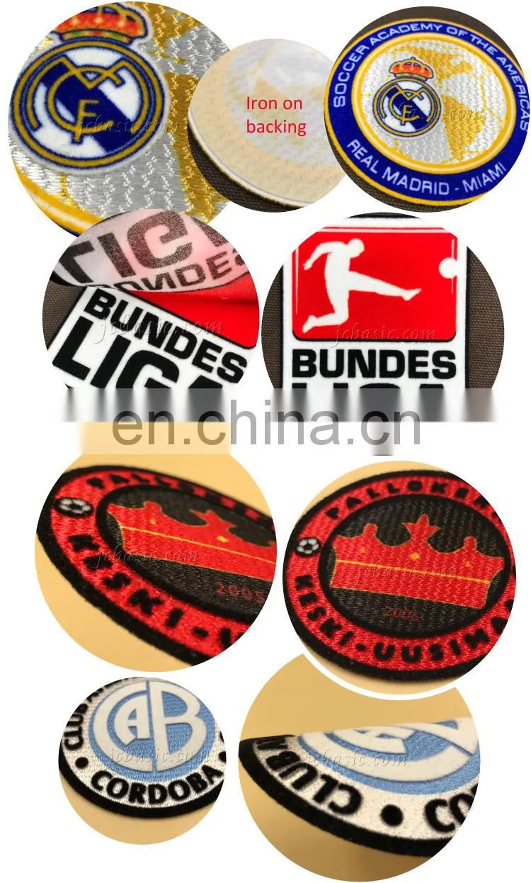 football shirt soccer patches printing sublimation flock patch