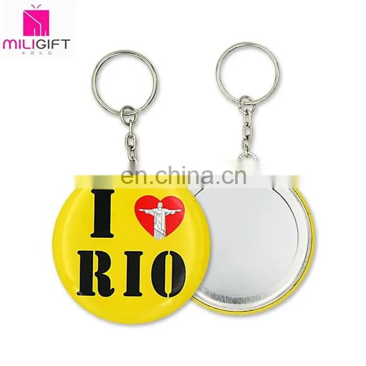 2016 58mm high quality metal mirror key ring