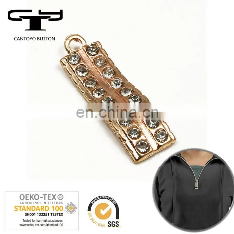 custom gold metal zipper puller with logo