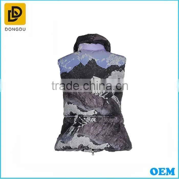 2016 new design sleeveless short duck down jackets