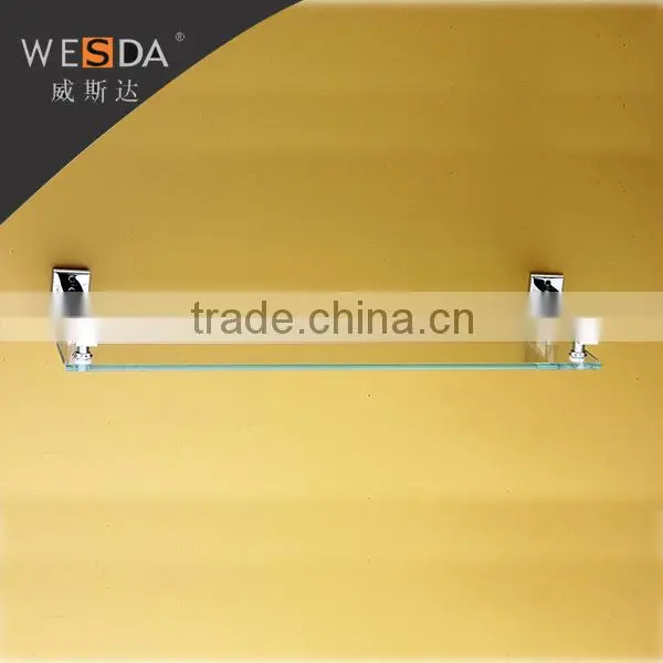 Wesda Wall Mounted Stainless Steel Bathroom Accessories Set Glass Storage Rack C005