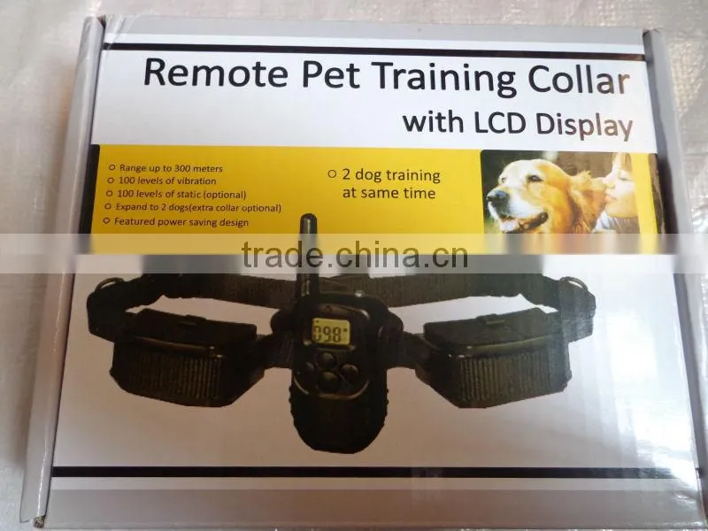 1 for 2 Adjustable Electric Remote Pet Training Collar With LCD Display