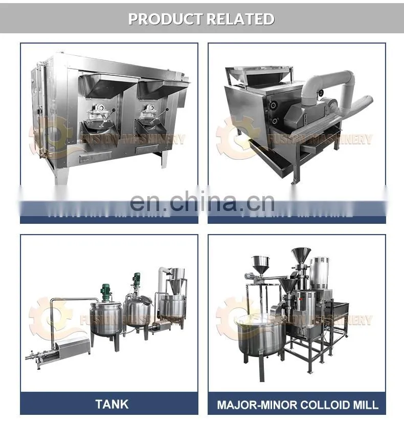Factory Cashew Butter Production Line 200kg/h Tahini Hummus Production Line Peanut Production Line