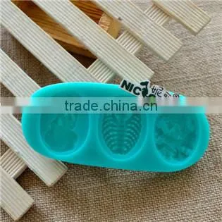 F1014 Fondant decorating molds Silicone skull scary cake tools easy demold