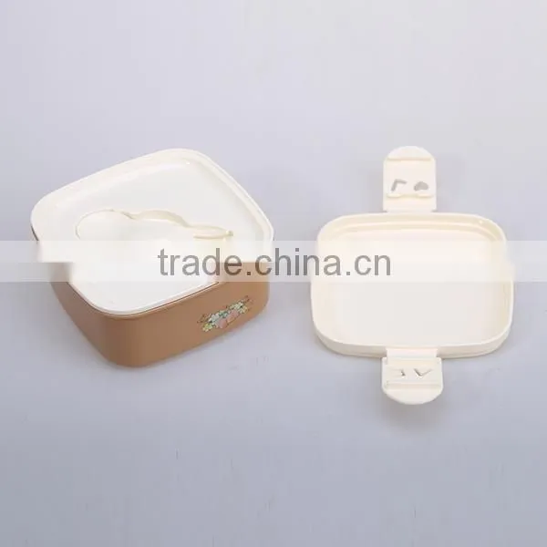 cartoon design microwave students plastic lunch box with spoon