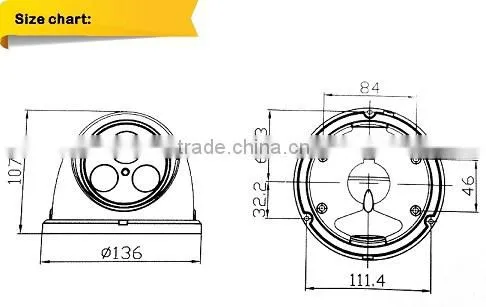 Metal Housing Waterproof IR Dome CCTV Camera OSD Controller HD 720P 1.3MP Color varifocal CCTV Camera