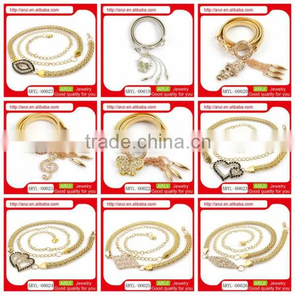 china belly chain design for lady fashion silver waist chain with green crystals