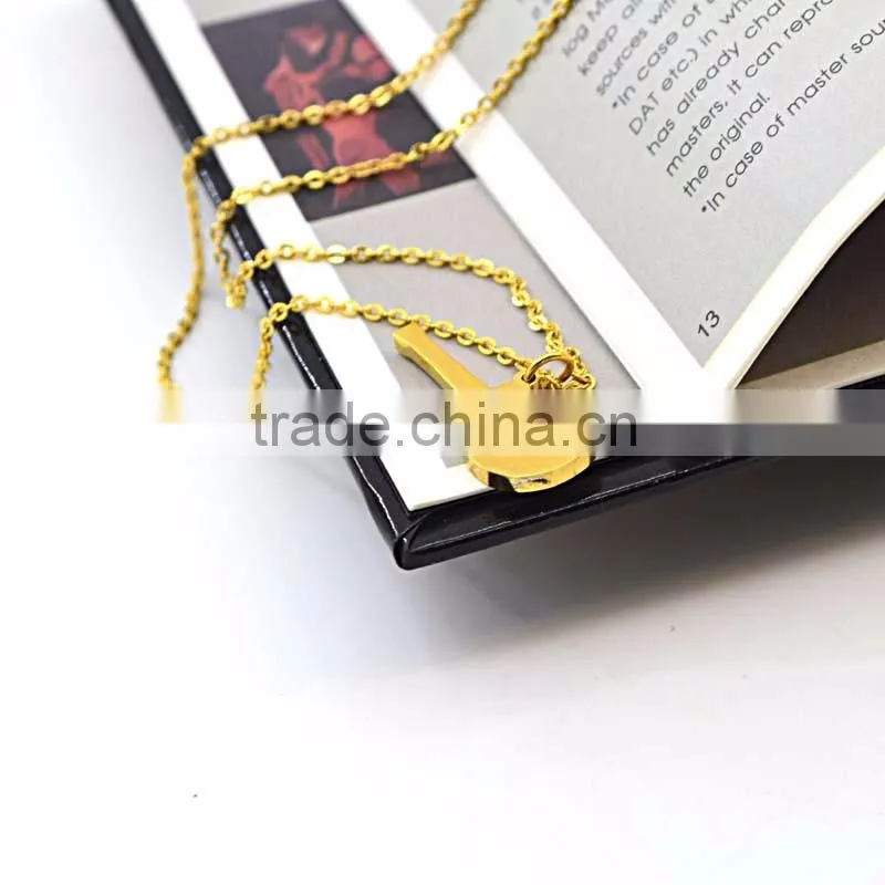 Stainless steel gold necklace designs in 10 grams guitar pendant necklace