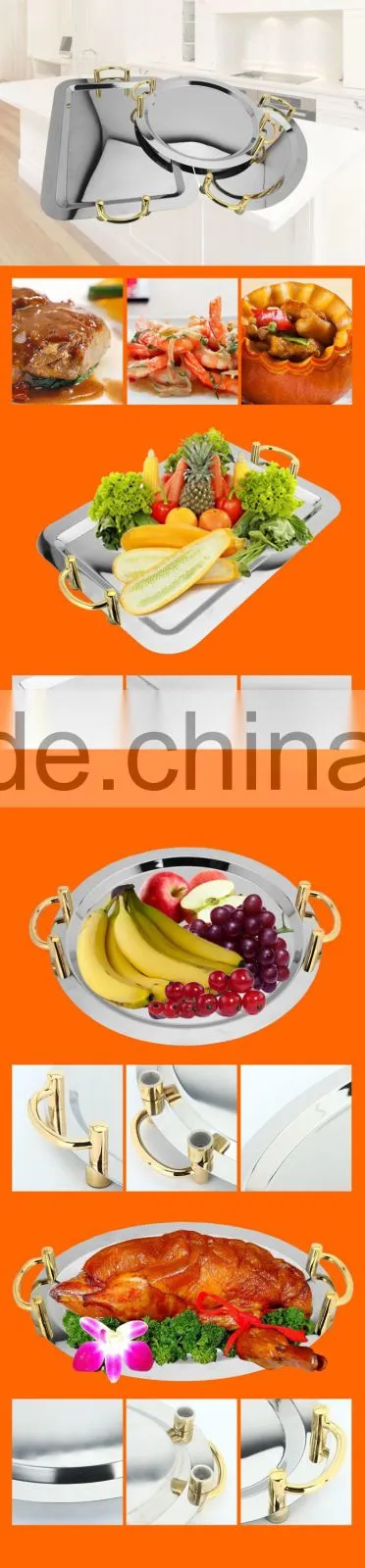 clearly mirror polished metal serving trays wholesale mirror serving tray with round+rectangle+oval shap