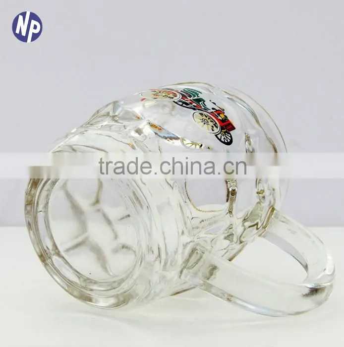 500ml beer glass mug with printed logo