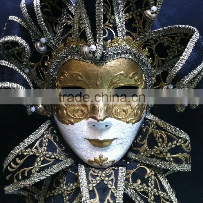 Full Face Paper Pulp Madri Gras Mask Venetian Style