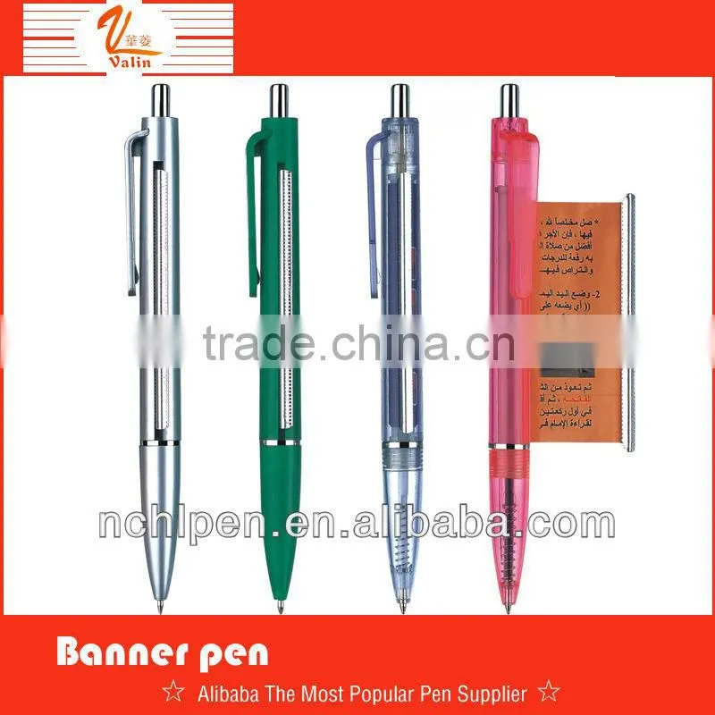 Click Banner pen,scroll ball pen,flag pen for promotion