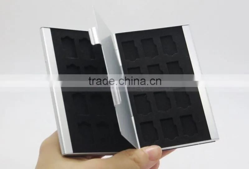 Leather Aluminum EVA 24 Micro SD TF Card Case Memory Card Storage Carrying Case Holder Protector