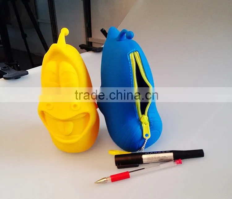 2015 Cartoon Silicone pencil pouches/cute pencil pouch