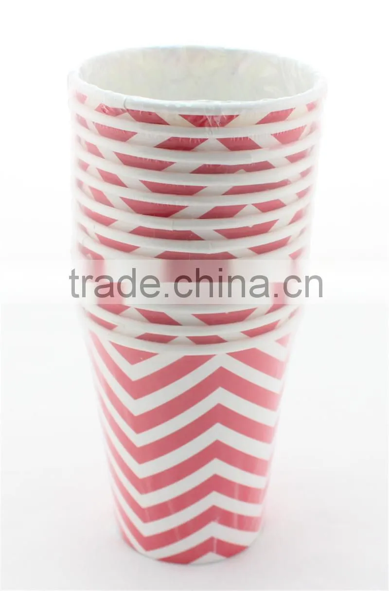 SGS&FDA Certificated New Design 9oz Stocked Cup Cold Drinking Paper Cups