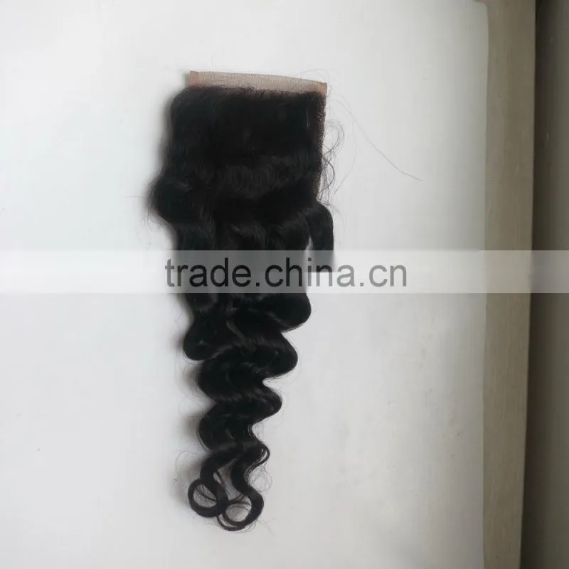 lace closure ,loose wave style, natural color 14"