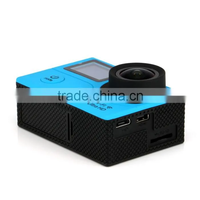 Dual screen waterproof full HD 1080p WiFi sport camera 4K 25fps with wireless remote bracelet