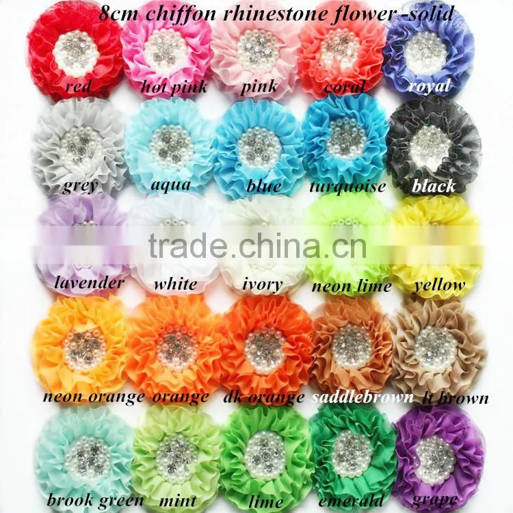 Butterfly shabby trim, pearl chiffon flower