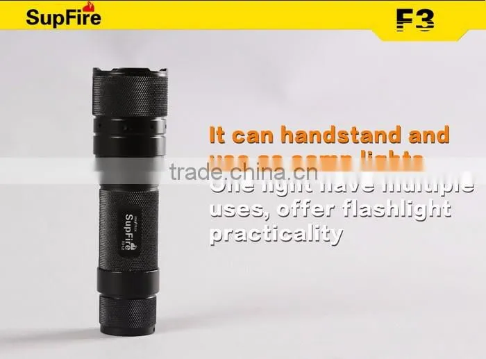 Supfire F3-XPE Rechargeable Flashlight or AAA Battery Led Zoom Torch