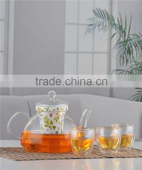 2016clear handmade borosilicate double wall coffee glass cup