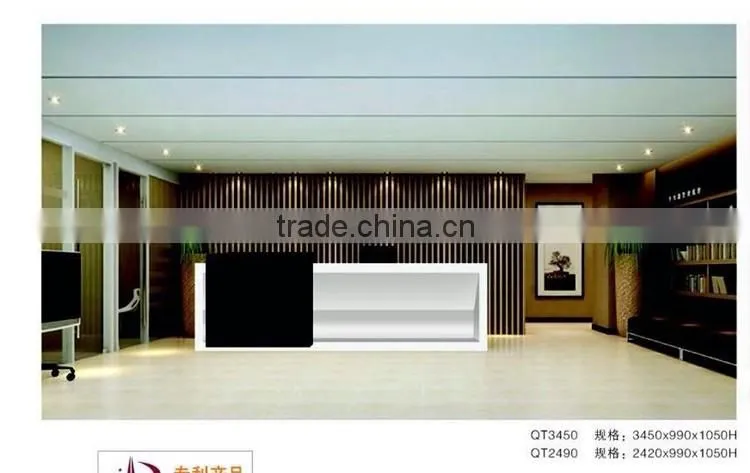 High quality supermarket cashier counter table with LED light inside