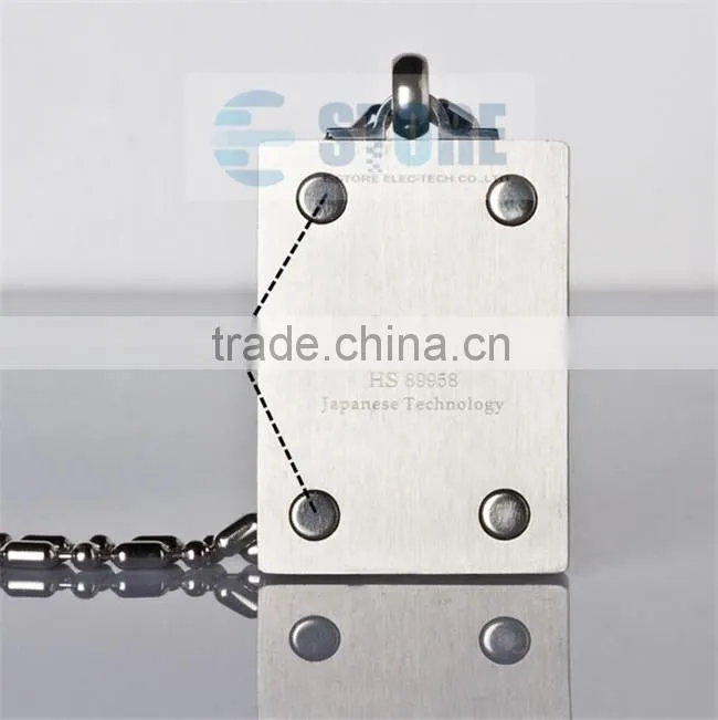 Crystal Quantum Energy Square Stainless Steel Pendant