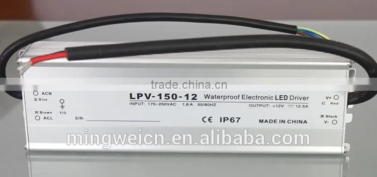 150W 12V 12.5A UL&CB&CE SINGLE OUTPUT,WATERPROOF LED DRIVER,SWITCHING POWER SUPPLY